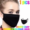 2pcs OR 1pcs SOFT Cotton Face Black Mask Double Layer