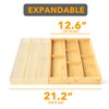 SpaceAid Bamboo Utensil Drawer Organizer with Labels, Kitchen Silverware Expandable