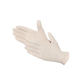 Oekotex Cotton Gloves, 12 Pairs, Light, Natural, white, 826-8