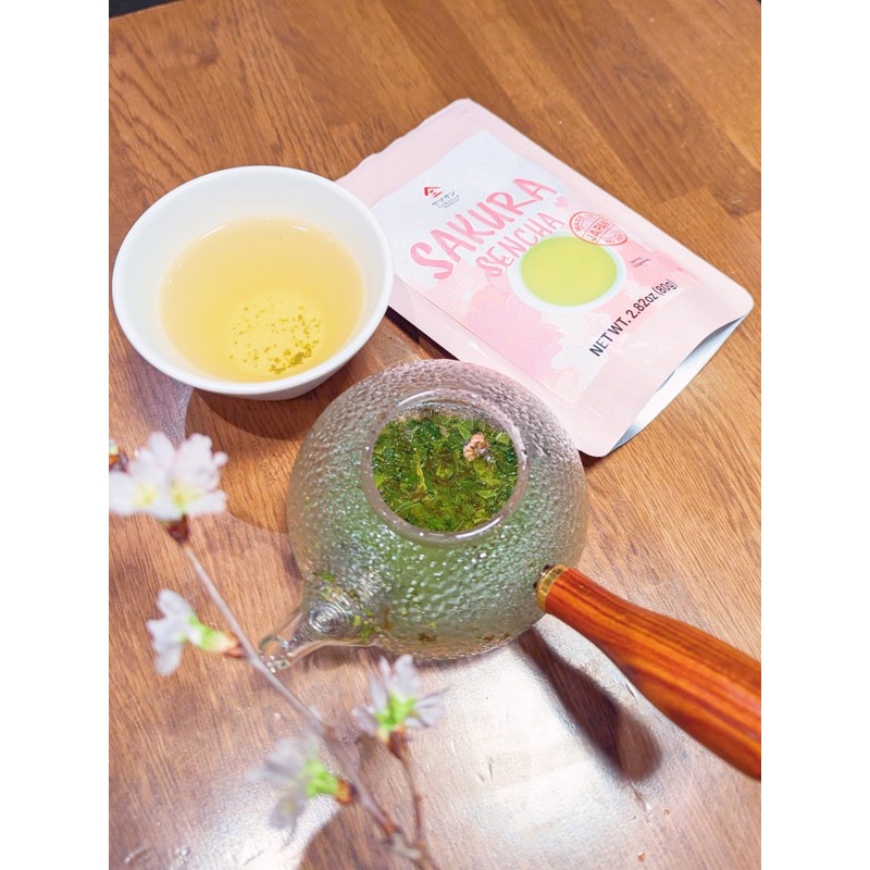 Chaganju Sakura Floral Green Tea - Japanese Loose Leaf With