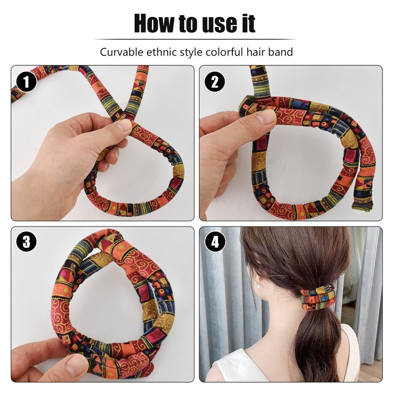 Spiral Lock Hair Band, 63 cm Hair Scrunchie, Spiral Fabric