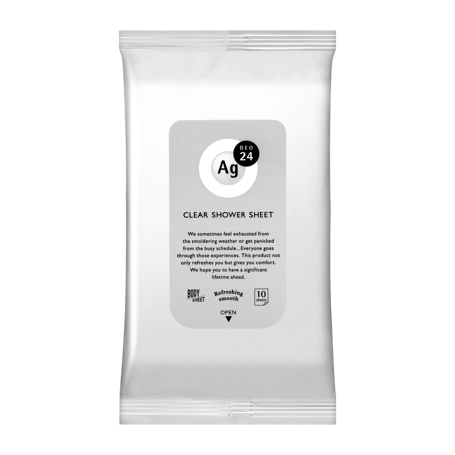 Ag24 Clear Shower Sheets Unscented, 10 Count - ibspot.com