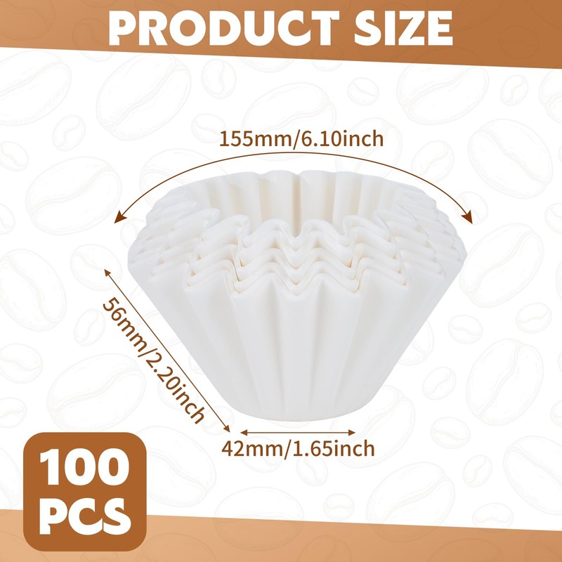 1-2 Cup Small Coffee Filters,100 Count Basket Coffee Filter, Disposable