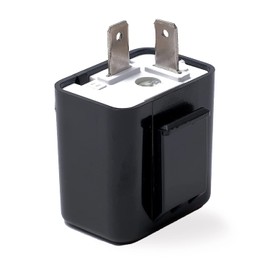 Turn Signal Relay [LED/12V/2pin/Black/DC] Turn Signal Relay 2-Pin Flasher Turn Signal Lamp Flash Relay "High Flare Prevention! Motorcycle Bike Universal [PHATHiNG ] (Black)