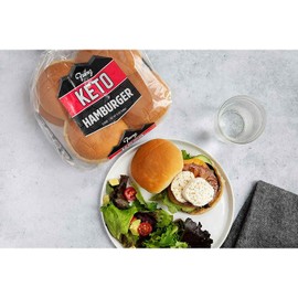Franz Bakery Franz Keto Hamburger Buns, 1g Net Carb, Super Soft, High Protein, High Fiber, Low Carb Bread, Protein Bread, Plant-Based, Freshly Baked, 12 oz., 3 Pack