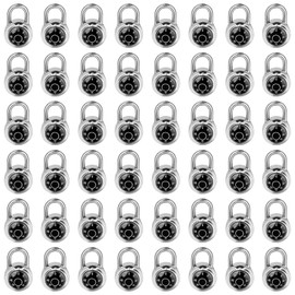 Combination Lock, LQYN Standard Dial Combination Lock, Pack of 48; Black Turnplate, 2 in. Wide, Fixed Three Digital Combination, for School, Gym & Locker, Toolbox, Gate