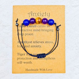 Stress Relief Gifts Bracelet for Women Men Anxiety Relief Gift Bracelets for Grandma Husband Relaxing Gifts for Women Stress Reliefs Gift Natural Healing Crystal Bracelet