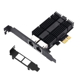 Tarjeta de red de 2,5 GB, adaptador de red Ethernet PCIe de doble puerto a 2,5 Gigabit RJ45 LAN Tarjeta WiFi NIC compatible con Intel I226 de 2500 Mbps para Windows/Linux/Mac OS para estación de