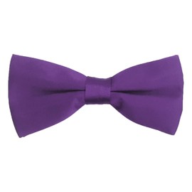 YUESUO Men’s Classic Pre-Tied Formal Tuxedo Polyester Bow Tie, Double-layer Adjustable Length Multi-color Option for Wedding Party, Graduation, Dating, Ceremony (Purple)