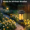 Derynome Solar Lantern Outdoor Lights, 4 Pack Upgraded Flickering Flameless