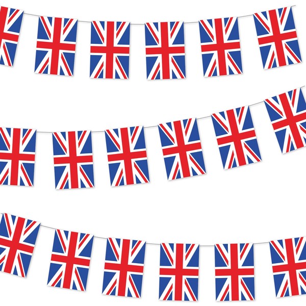 Amscan 9913041 - Great Britain Union Jack Coronation Plastic Bunting - 10m