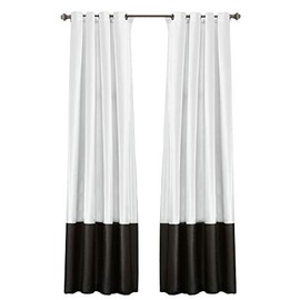 Lush Decor, 54 x 95, Black White/Gray Prima Window Curtains Panel Set for Living, Dining Room, Bedroom (Pair), 54 x 84-inch, L