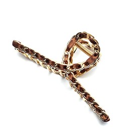 Large, Stylish, Coffee, Cloth, Hair Clip, Metal, Hair Clip, Strong, Adult, Hair Accessory, Cute, Women's, Korean