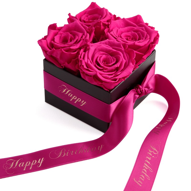 Flowerbox Happy Birthday – Rose box with infinity roses, durable