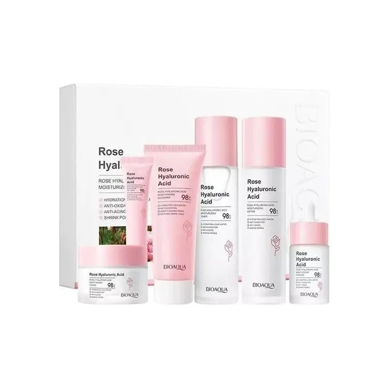 Bioaqua De Rosas Con Ácido Hialurónico Hidratante 6 Piezas