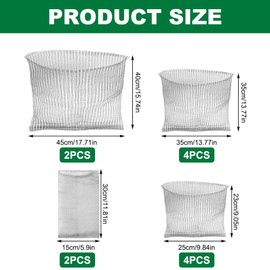 WDKXCN Pack of 12 Vole Baskets, 4 Sizes Plant Basket, Vole Protection, Metal Mesh Bag, Stainless Steel Root Protection, Plant Root Protection, Wire Baskets for Plants, Vegetables, Berries, Root