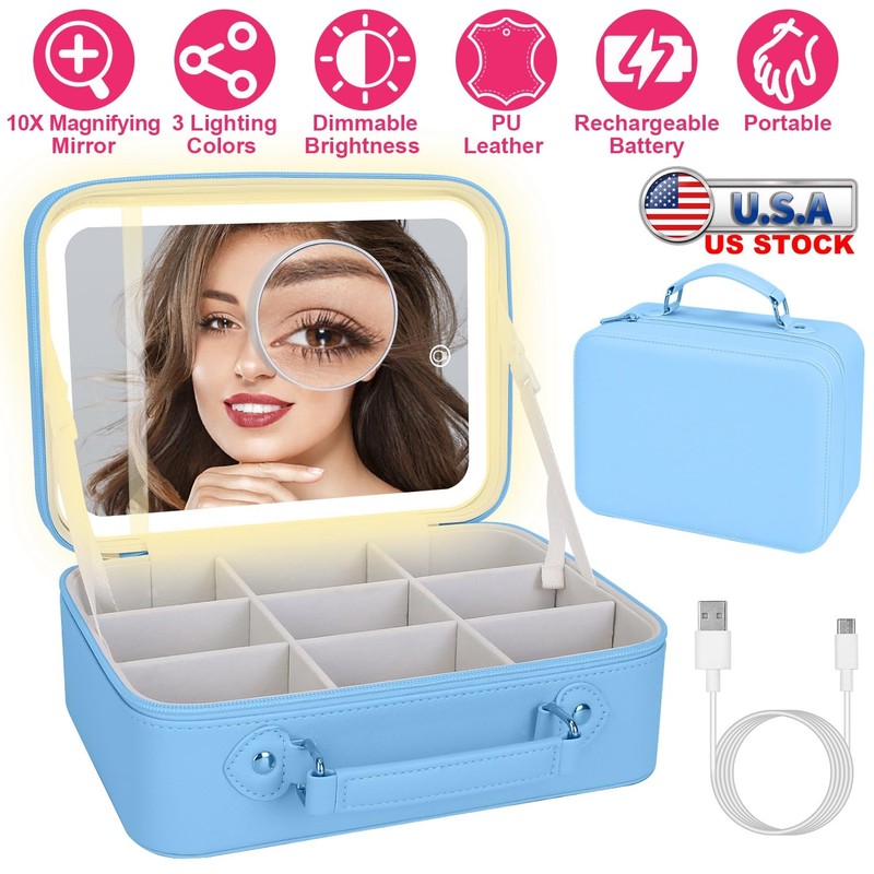 Edge by Body Code Travel Makeup Bag with LED Mirror,