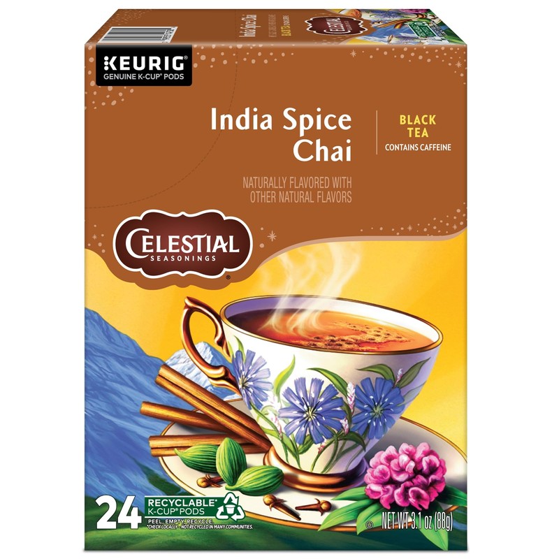 Celestial Seasonings India Spice Chai Keurig Single Serve K-Cup Pods,