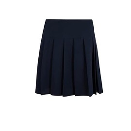 School Girls Ladies Women All Round Pleated Zip Drop Waist Skirt Available Women UK Size 10 to 20 (Size-18, Navy)