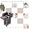 Adazzo 3 in 1 Professional Rolling Makeup Train Case Aluminum