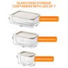KEMETHY 7 Pack Glass Food Storage Containers with Lids,Stackable BPA