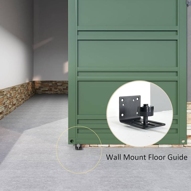 Heavy-Duty Black Exterior Sliding Barn Door Roller Kit, Outdoor Rolling