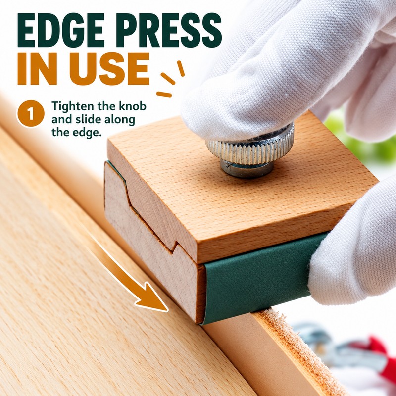 Beech Wood Leather Edge Sanding Block with Screw Clamp –