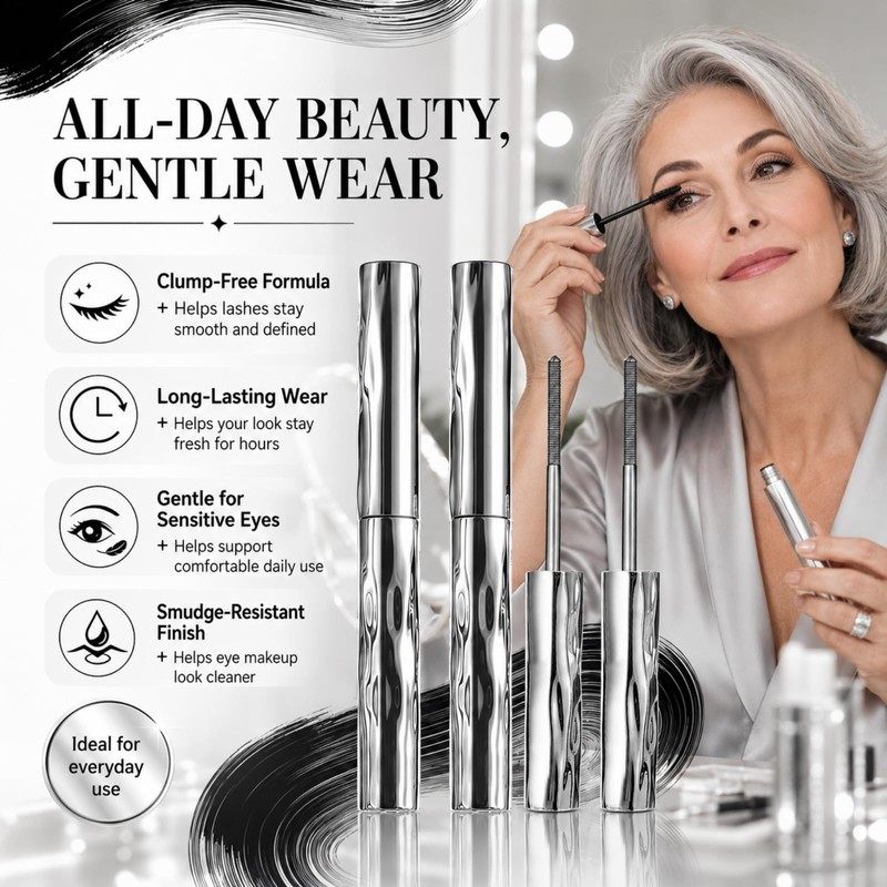 Mascara for Older Women 2PCS Set - Mascara Black, 4D