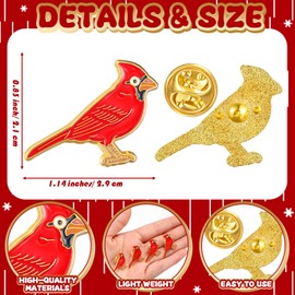 Solsew 24/48 Pcs Cardinal Pin Memorial Brooch Pins Funeral Celebration of Life Sympathy Gifts Party Favor for Guest(48 Pcs)
