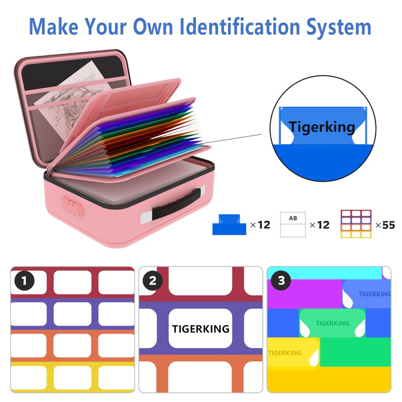 TIGERKING Fireproof Document Box Hard Case with Water-Resistant Zipper, Fireproof