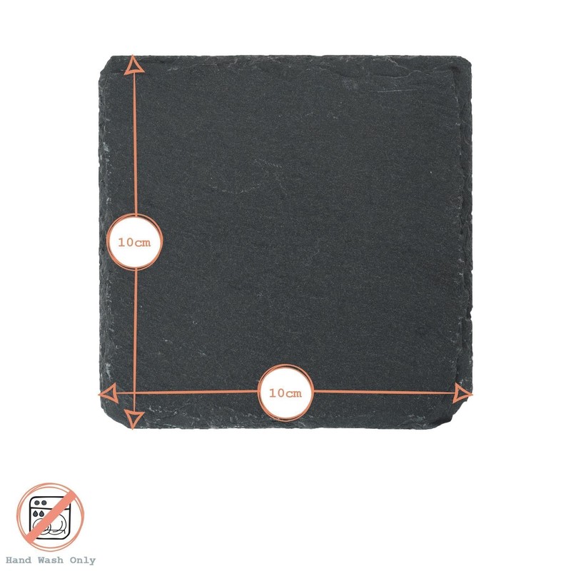 Argon Tableware Square Slate Coasters - 10cm - 6 Piece