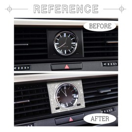 1797 Bling Car Clock Frame Cover fit for Lexus RX Accessories 350 450h Hybrid 2016-2022 Sticker Trim Interior Decoration Silver Crystal