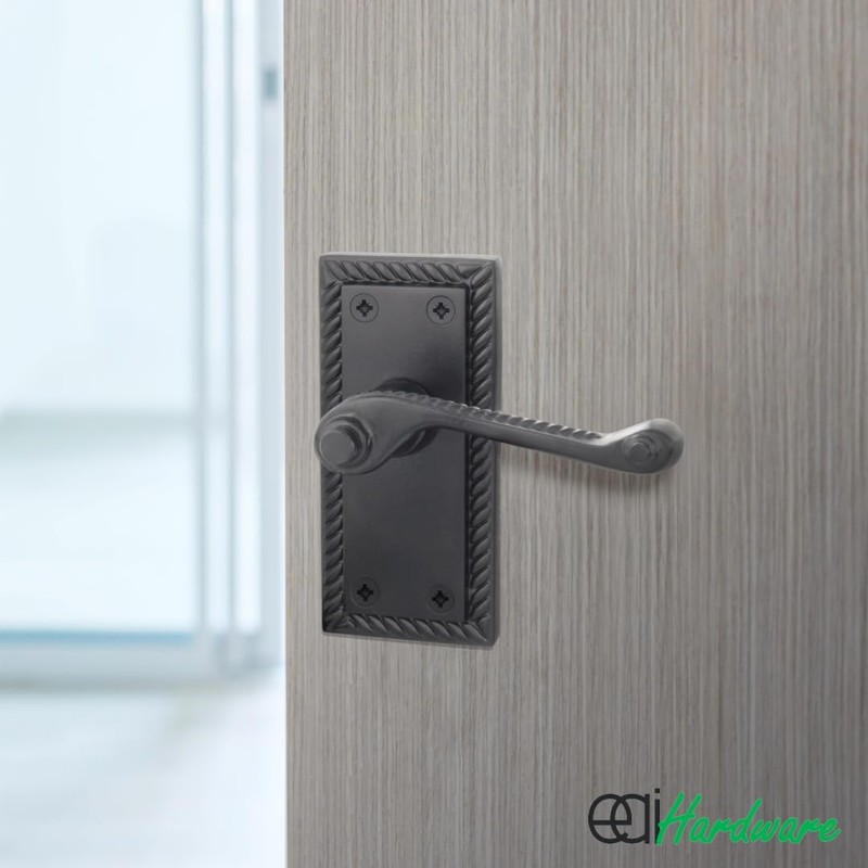EAI Matt Black Georgian Scroll Door Handles - 1 Pair