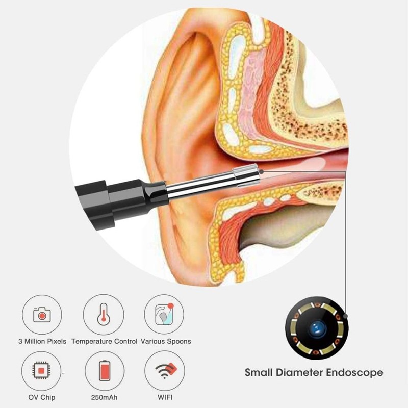 Ear Wax Removal Tool with Camera IP67 Waterproof 6 LED
