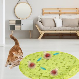 Jieffifa Interactive Cat Toys, Fast Rolling Ball in Play Mat, Automatic Motion Activated Moving Ball Hide and Seek Mouse Catching Game