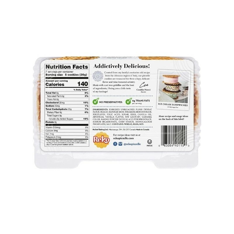 Reko 2 Packs - Reko Vanilla Pizzelle Italian Waffle Cookie