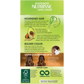 Garnier Nutrisse Ultra Color Nourishing Hair Color Creme, HL2 Warm Caramel (Packaging May Vary)