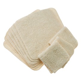 Terry Labo Organic Handkerchiefs, 10-Piece Set, Terry Cloth Handkerchiefs, Made in Japan, Senshu Towels (Approx. 8 x 8 inches), Natural