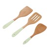 3Pcs Wooden Spatula Set Heat Resistant Light Weight Kitchen Cooking