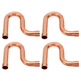 PATIKIL 3/4 Inch ID P-Trap Copper Pipe Fittings, 3 Pcs Welding Solder Sweat Connection for HVAC Refrigeration Air Conditioning Plumbing Supply