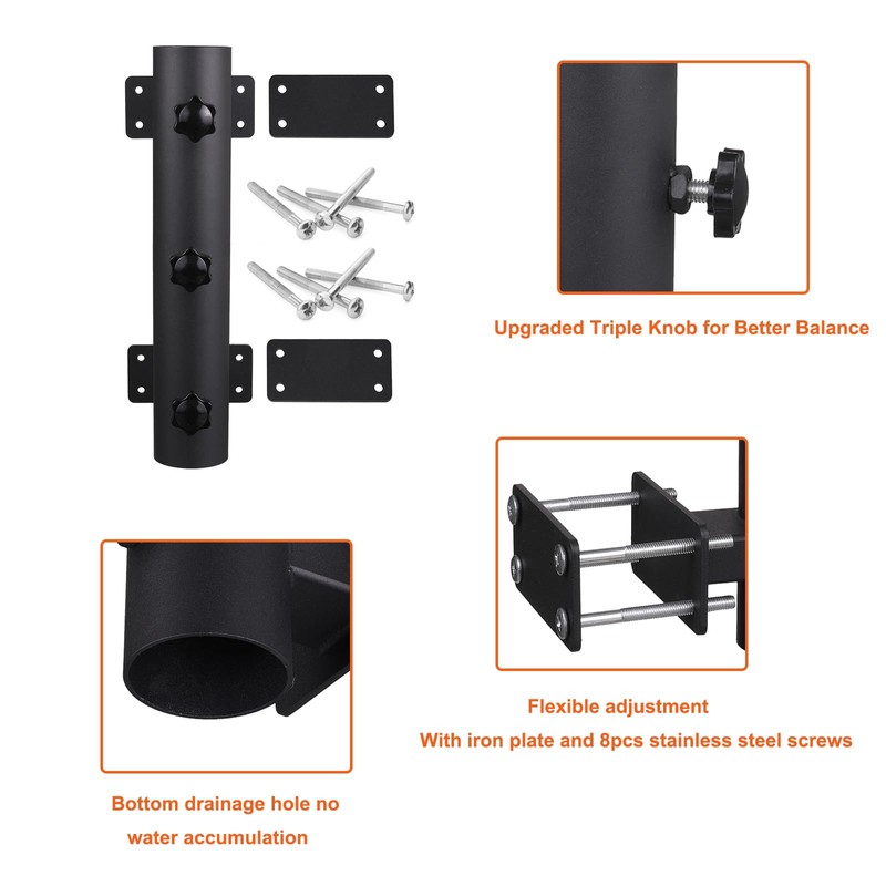 VANROUG Heavy Duty Parasol Holder Patio Umbrella Stand Mount Umbrella