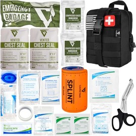 CareTac IFAK Trauma First Aid Kit – Includes Israeli Bandage, Chest Seals, Compressed Gauze, Splint & More – Tactical-Style MOLLE Bag for Bleed Control, Gunshot Wounds, Burns & Emergencies