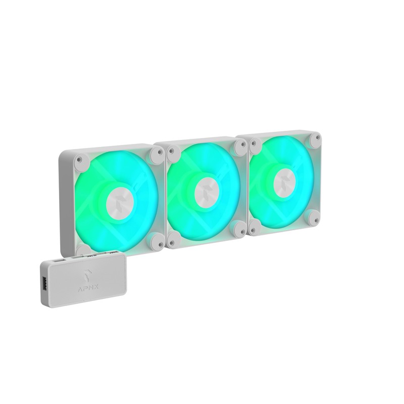 APNX FP1 White Performance ARGB Fan, 120mm, 30mm Frame Width,