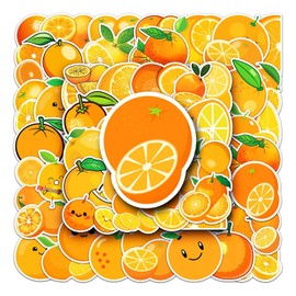 Orange Stickers 50 Pcs Cute Tangerine Fruit Stickers for Laptop Water Bottle Refrigerator Luggage Phone Bumper Skateboard Bike Car,Waterproof Funny Decals for Teen Girls Kids