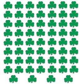 Beistle Printed Shamrock Cutouts 60 Piece, 5", Green