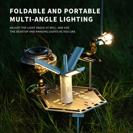 Folding LED Camping Lantern Flashlight, Allspark USB Rechargeable Collapsible Waterproof Tent Lights,Magnetic Hanging Light for Hurricanes Emergency Power Outages,with Retractable Triangular Bracket