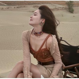 Vintage Filigree Hollow Heart Dangle Drop Rhinestone Statement Retro Indian Earrings for Women Ancient Carved Oxidized Bohemian Teardrop Crystal Stud Mexico Bollywood Ethnic Gypsy Traditional Jewelry