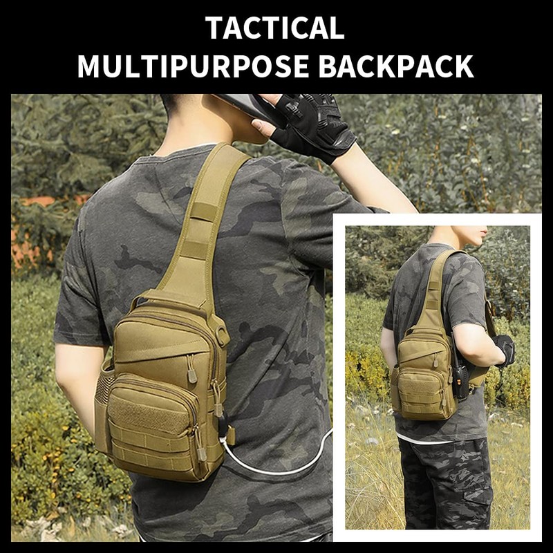 Huntvp Tactical Molle Chest Sling Pack Daypack Backpack Crossbody Bag