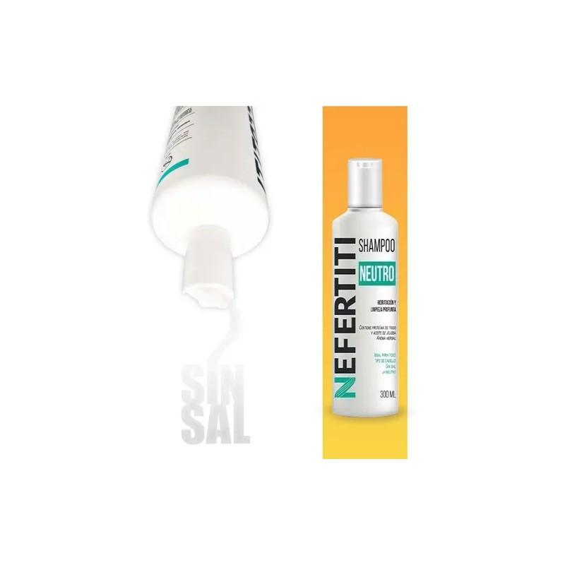 Shampoo Neutro Sin Sal Nefertiti Limpieza Profunda 300ml