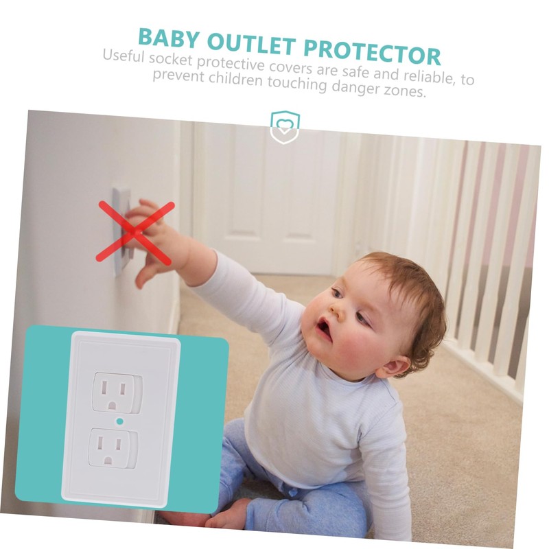 Mipcase 4Pcs Childproof Socket Covers French Style Outlet Plug Protectors